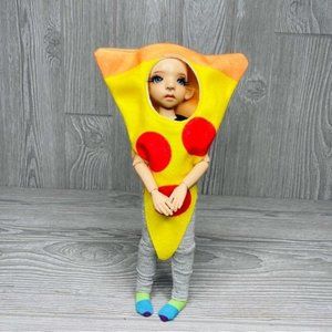 Elf costume , holiday helper costume pizza slice Christmas prop doll clothes